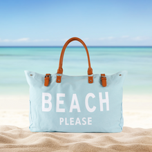 Load image into Gallery viewer, Baby Blue Beach Please Bag Unisex