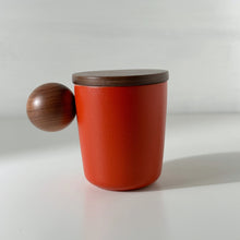 Load image into Gallery viewer, Red Orange Ball Handle Ceramic Mug