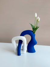 Load image into Gallery viewer, Blue & White Hugging Vases