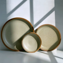 Load image into Gallery viewer, Beige With Brown Rim Plates
