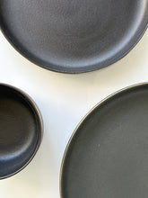 Load image into Gallery viewer, Black Matte Gold Rim Plates