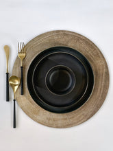 Load image into Gallery viewer, Black Matte Gold Rim Plates