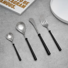 Load image into Gallery viewer, Portuguese Black & Silver Cutlery Set