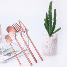 Load image into Gallery viewer, Rose Gold Matte Germanic Cutlery Set