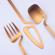 Load image into Gallery viewer, Gold Matte Germanic Cutlery Set