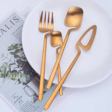 Load image into Gallery viewer, Gold Matte Germanic Cutlery Set