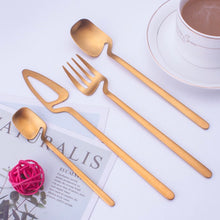 Load image into Gallery viewer, Gold Matte Germanic Cutlery Set