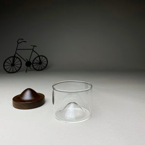 Espresso Glass with Dark Wooden Stand