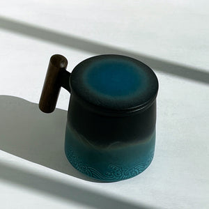 The Japanese Inflated Black & Blue Mug with Infuser