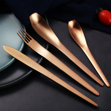 Load image into Gallery viewer, Japanese Style Rose Gold Matte Cutlery Set