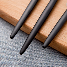 Load image into Gallery viewer, Black & Gold Matte Cutlery Set