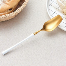 Load image into Gallery viewer, Medieval Ages White & Gold Matte Cutlery Set