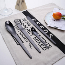Load image into Gallery viewer, Japanese Style Black Matte Cutlery Set