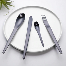 Load image into Gallery viewer, Japanese Style Black Matte Cutlery Set