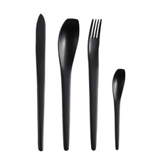 Load image into Gallery viewer, Japanese Style Black Matte Cutlery Set