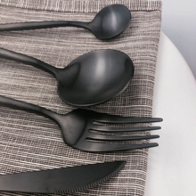 Load image into Gallery viewer, Black Matte Cutlery Set
