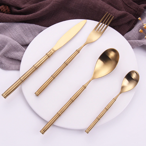 Bamboo Gold Matte Cutlery Set