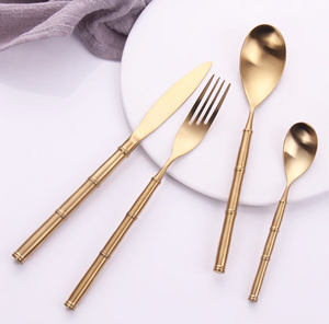 Bamboo Gold Matte Cutlery Set