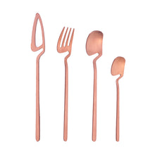 Load image into Gallery viewer, Rose Gold Matte Germanic Cutlery Set