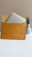 Load image into Gallery viewer, Leather 13 to 14 inch Macbook Pro & Air Sleeve