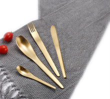 Load image into Gallery viewer, Japanese Style Gold Matte Cutlery Set