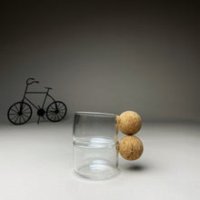 Load image into Gallery viewer, Glass Espresso Cup with Cork Handle set of Two