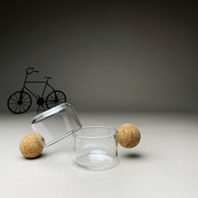 Load image into Gallery viewer, Glass Espresso Cup with Cork Handle set of Two