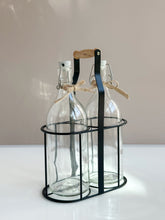Load image into Gallery viewer, Glass Bottle Set with Metal Holder

