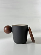 Load image into Gallery viewer, Matte Black Ball Handle Ceramic Mug
