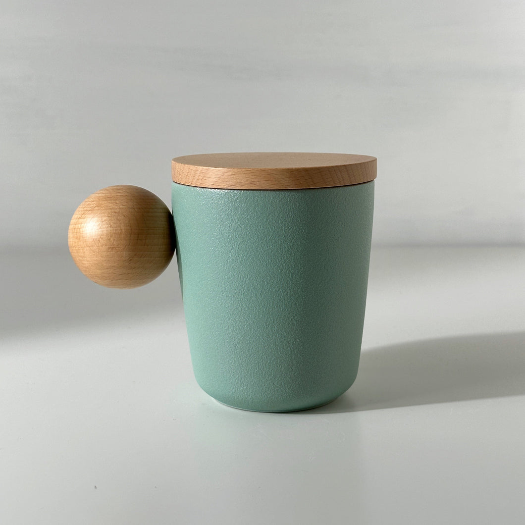 Tiffany Blue Ball Handle Ceramic Mug
