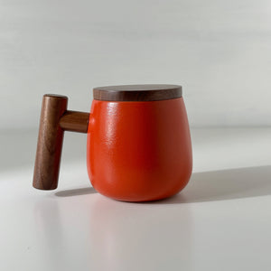 Red Orange Inflated Shaped Ceramic Mug