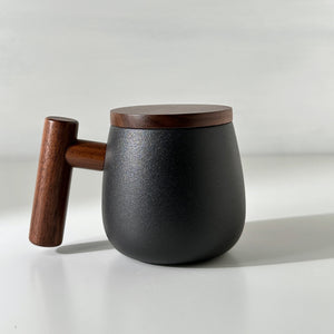 Black Matte Inflated Shaped Ceramic Mug