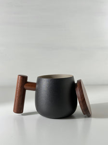 Black Matte Inflated Shaped Ceramic Mug