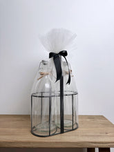Load image into Gallery viewer, Glass Bottle Set with Metal Holder
