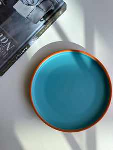 Dessert Light Blue and Orange Plate