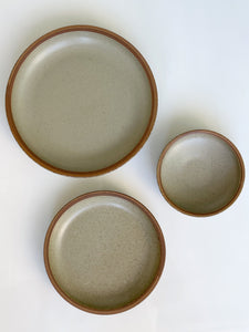 Beige With Brown Rim Plates