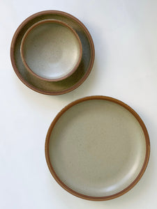 Beige With Brown Rim Plates