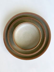 Beige With Brown Rim Plates