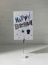 Load image into Gallery viewer, Silver Glittery Happy Birthday Gift Card
