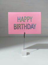 Load image into Gallery viewer, Silver Glittered Happy Birthday in Pink Gift Card
