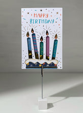 Load image into Gallery viewer, Sequinned Candle Happy Birthday Gift Card
