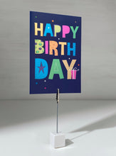 Load image into Gallery viewer, Metallic Happy Birthday Blue Gift Card
