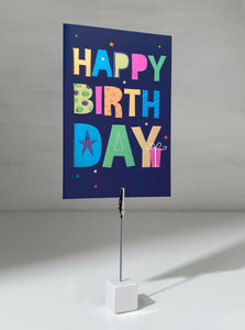 Metallic Happy Birthday Blue Gift Card