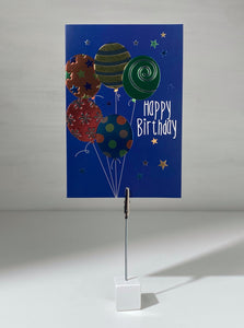 Embossed Metallic Balloons Happy Birthday Gift Card