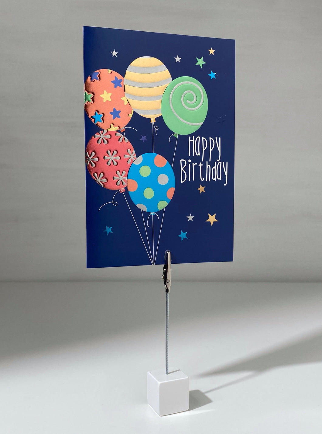 Embossed Metallic Balloons Happy Birthday Gift Card