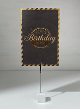 Load image into Gallery viewer, Print in Gold Metallic Happy Birthday Gift Card

