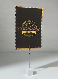 Print in Gold Metallic Happy Birthday Gift Card