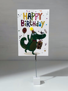 Metallic Dinosaur Happy Birthday Gift Card