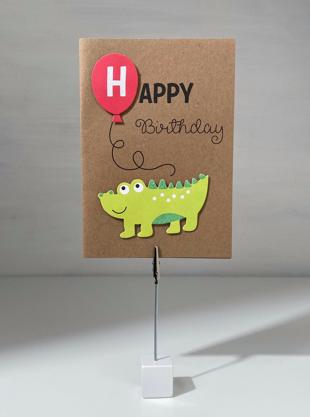 Pop out Balloon and Alligator Happy Birthday Gift Card