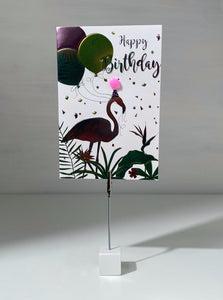 Metallic Swan Happy Birthday Gift Card